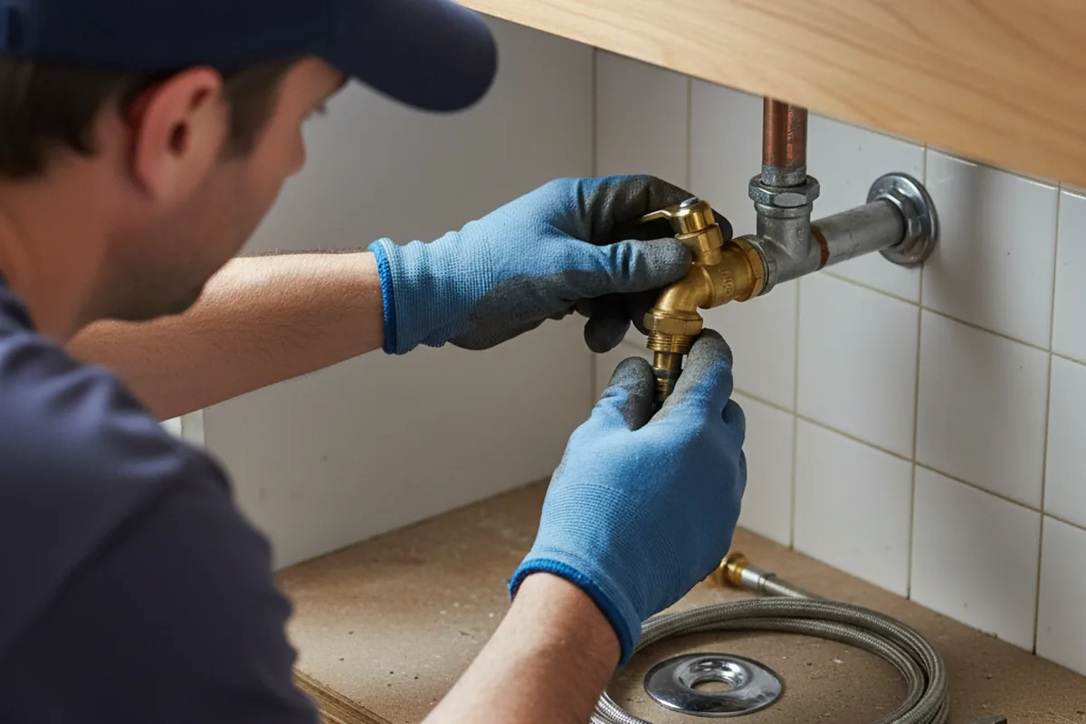 Shutoff valve and fitting work during Emergency Plumbing in Shelton